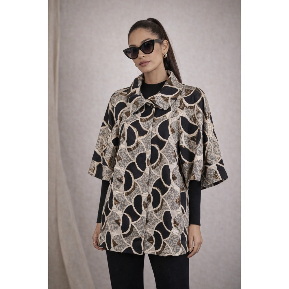 Vintage Joseph‎ Ribkoff Vintage Metallic Brocade Oversized Swing Jacket Size 10